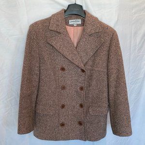 Vintage Jonathan Michael Pink and Beige Tweed Coat (Sz. M)
